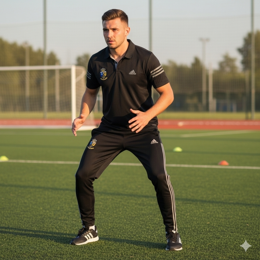Adidas Tracksuit Soccer Black Polo And Pants